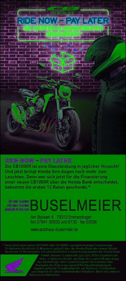 RIDE NOW – PAY LATER